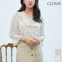 클라비스 잔꽃 레이스장식 블라우스 CVBW92513Q