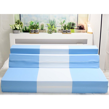 SEJEL.F (세젤에프) 5단 폴리 접이식 매트리스 HR스펀지 소파베드 고탄성 블루 & 화이트 7.5CM, 브라운 & 퍼플