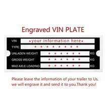 자동차로커 빈또는 새겨진 알루미늄 트레일러 차량 ID 공장 VIN 섀시 플레이트 자동차 오토바이 캐러밴 RV, [02] Custom Engrave