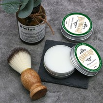 60g 면도 비누 크림 민트 향기 연화 비어드 폼 리치 쉐이브 브러쉬 세트, 02 Soap and Brush