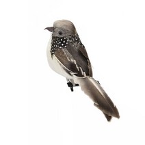 미니어쳐 25 수제 시뮬레이션 앵무새 크리에이티브 깃털 잔디 입상 장식 동물 조류 정원 파티오 소품 미니, 11 C-grey_01 25cm