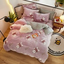 침구세트 이불세트 플란넬 코럴 플리스 겨울 두꺼운 이불 커버 싱글 더블 퀸 킹 사이즈 양면 벨벳 침구 세