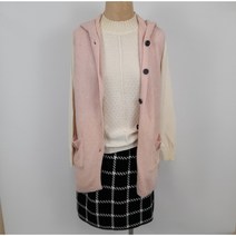 아베마리아4060 여성 울 후드 베스트 핑크 667788(M L XL)프리 국산