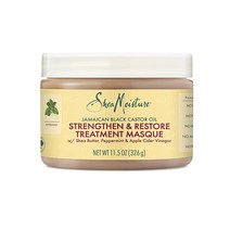 SheaMoisture 자메이카 블랙 캐스터 오일 트리트먼트 마스크 건조한 모발용 자메이카 블랙 캐스터 오일 파라벤 프리 헤어 마스크 326g(11.5온스) Shea Moistur