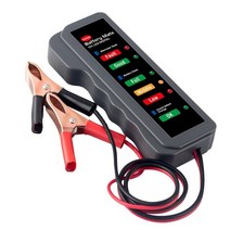 12v car battery tester digital alternator tester 6 led 조명 디스플레이 미니 진단 도구 bwm audi tesla honda nissan, 회색