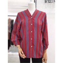[YK] W몰 스트라이프 V넥 셔츠블라우스 Y193N210