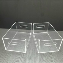 DMA투명 아크릴 정리함 책정리 화장품정리 화장실 선반정리 다용도 정리함, 수량2개