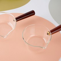 유리편수냄비 우드손잡이 유리샐러드볼 2종, 유리편수(대) 740ml