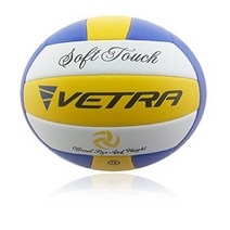 VETRA Volleyball Soft Touch Volley Ball Official Size 5 Yellow/Blue/White Outdoor Indoor Beach Gym G, 1