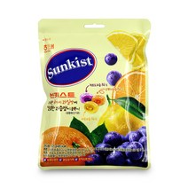썬키스트 125g 레몬 오렌지 포도맛 과즙 잼 사탕 캔디, 1개