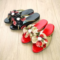 꽃무늬 가죽 슬리퍼(장미)