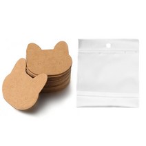 진열용품 매장집기 행사매대가방 50 개 포함 귀걸이 카드 고양이 쥬얼리 디스플레이 포장 골판지 귀 스터, 01 50pcs Card 50pcs Bag, 01 3.5x3.5cm Craft