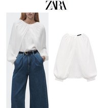 화이트 케이프 실크라인 ZARA 자라 여성 블라우스
