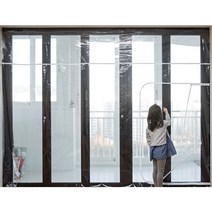 베란다 창문 바람막이 방풍비닐 지퍼 우풍차단 커튼 대형, 7. 베란다 투명 방풍비닐(대형)
