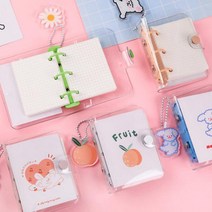 컬러 3공 다이어리 만년 투명 귀여운 미니 커버 일기 플래너, 08 : 커버_옐로우