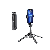 휴대폰 셀카봉 일체형 편리한 휴대 LED 뷰티 보광등 삼각대 사각대 GoPro 거치대 무선 블루투스 충전 스마트 리모컨, P07-블랙