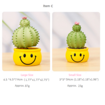 인테리어 대형 선인장 조화 화분 홈 장식 기사 웃는 얼굴 시뮬레이션 입상 미니어처 모델, 항목 c-large