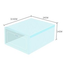 플라스틱 투명한 구두 상자 홈 부팅 쌓을 수있는 접이식 스토리지 주최자 다기능 방진 대합 조개 껍질 프레임, A4_6PCS