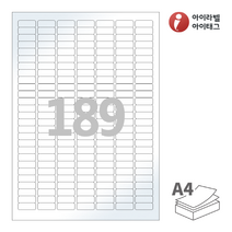 CL589LG 흰색광택레이저 189칸 A4라벨지, 100매