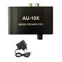 헤드폰앰프 미니앰프 진공관 스피커 AU-10X 프리 증폭기 보드 이득 20Db RCA 3.5MM 볼륨 제어 EU 플러그, 01 Black