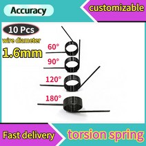 스프링 스틸 소형 V형 코일 비틀림 60 90 120 180 도 3 랩 6 9 1.6mm 10 개, [01] 1.6mm(60 degrees), [02] 9mm(10pcs), [01] 4.8mm(3 laps )