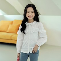 쿠키하우스 아샤 레이스 프릴 우븐 블라우스(13478) 아동