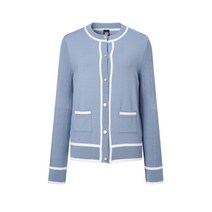 골프 여성 프리미엄 블루 라인배색 가디건 DNSW3C603B5