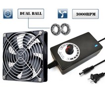 cpu 랩 휀 쿨러컨트롤러 포함 120mm 3000RPM 팬 냉각 12cm 12V 220V Btc 기계 섀시 워크 스테이션 캐비닛, 03 1 Fan Dual Ball_03 USA Plug
