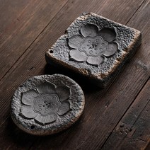 부화당 연향호승 차잔받침 차받침 차호받침 전통 녹차 보이차 일본 도자기, 사각받침