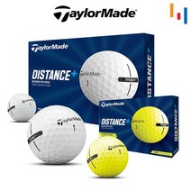 테일러메이드 [테일러메이드코리아정품] 디스턴스 플러스 2피스 골프볼 12알, 옐로우