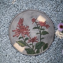 정원 디딤돌 경계석 바닥 안뜰 장식 야외 마당 디딤석 꾸미기 잔디 마당석 인조 조각 타일, 발 디딤돌 원형 국화