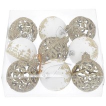 스노우볼 워터볼 오르골 크리스마스 장식 선물 소품 무드등크리스마스 공 트리 행잉 펜던트 반짝이는 볼, 01 Golden