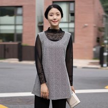 모슬린 엄마옷 면 보카시 라운드 조끼 EVE208140 마담 미시옷 중년여성의류 빅사이즈 50대 60대여성옷