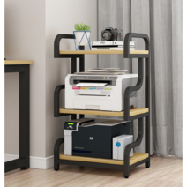 프린터선반 받침대 테이블 복합기 탁상형 2단 3단 4단 진열장 거치대, 2 층 라이트 월넛 블랙