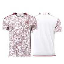 2022 카타르 월드컵 대표팀 아르헨티나 메시 프랑스 브라질 유니폼 단상 축구복 도매, 2022 멕시코 화이트-엠블럼 부착