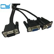 DB9 Male to 2 Female 직렬 Rs232 분배기 케이블 in One 금전 등록기 디스플레이 어댑터, 01 0.2m_01 Black