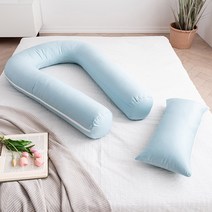 삼익가구 모노 U자형 바디필로우+레그필로우(7Colors) 바디필로우, 민트블루