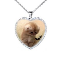 나비 목걸이 여자 학생 20대 하트 모양의 크리스탈 유리 귀여운 고양이 펜던트 여성 주얼리 패션 동물 액세서리 파티 선물