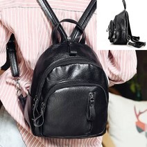 빈티지 가죽 느낌의 여성여자 미니백팩 블랙 트렌디 악세사리 심플 데일리 크로스 숄더빽 미니가방