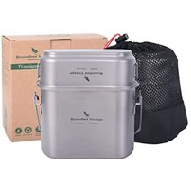 티타늄 캠핑 백패킹 사각 코펠 반합 세트