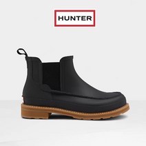 헌터 오리지널 목 토 첼시 남성 로퍼 레인 부츠 무광 블랙 숏 장화 MFS9095RMA-BLK