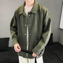 구제밑단 데님 자켓 남자 봄아우터 학생 직장인 밀리터리 바람막이 자켓 항공점퍼 후드 후리스집업