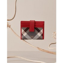 23FW [선물추천][풀패키지동봉][DAKS GIFT] 레드 타탄 헤리티지 체크 카드지갑 DCHO3F932R2