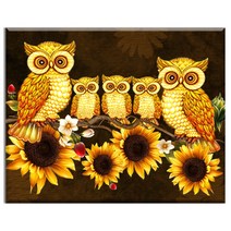 FASEN DIY 보석십자수 캔버스 형액자 세트 40 x 50cm, 40*50 cm, K006 부엉이가족
