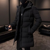 남성 겨울 자켓 후드 솔리드 코트 아웃웨어 윈드 브레이커 롱 파카 오버 플러스 사이즈 블랙 그레이 4XL