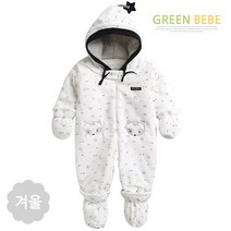 그린베베 국내생산 너구링 벨로아 패딩 우주복 3종세트