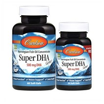 칼슨랩스 노르웨지안 피시 오일 컨센트레이트 슈퍼 DHA 500mg 소프트젤, 80개입, 1개