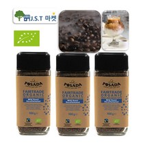 포사다 유기농 마일드로스트 디카페인 커피 공정무역 무카페인 커피 아라비카 원두, 100g, 3병