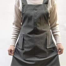 그림작업 앞뒤 묶어주는 원피스 앞치마 반찬가게 요리, 브라운