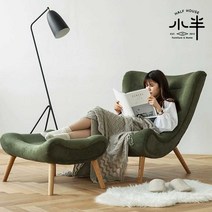 개인 소파의자 게으른 페브릭 소파 북유럽 캐주얼, 개인 (레귤러)다크 그린 플란넬